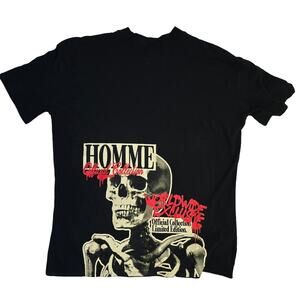 Boohooman NWT Men's T-Shirt Oversized Skeleton Black Graphic Tee Small